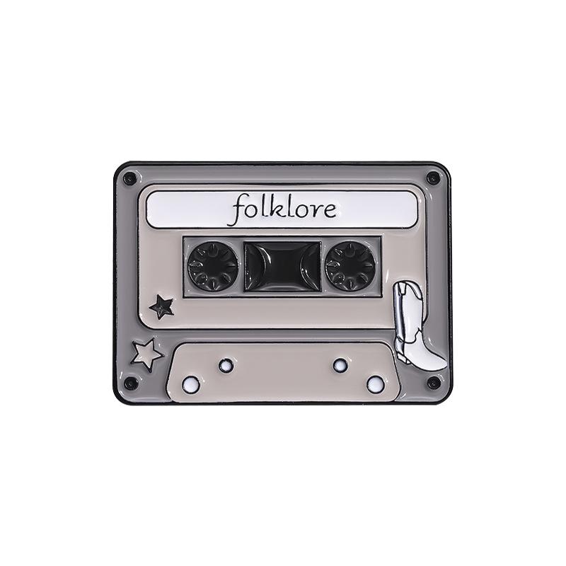 Cassette Artistic Music Brooch Geometric Cartoon Design Trendy Alloy Pin For Everyone