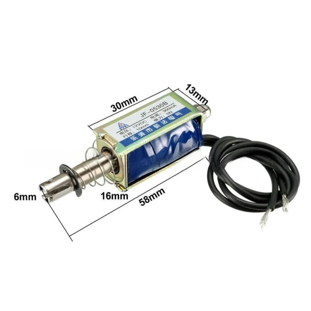 Tipo de Empuje 6/12/24V Solenoide Lineal de Tracción 300mA Fuerza 5N Actuador de Solenoide DC Solenoide Lineal DC Control de Automatización