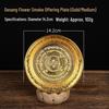 Gesang Copper Incense Burner with Flower Design - Intermediate Smoke & Fire Offering Plate for Alms and Food Offerings