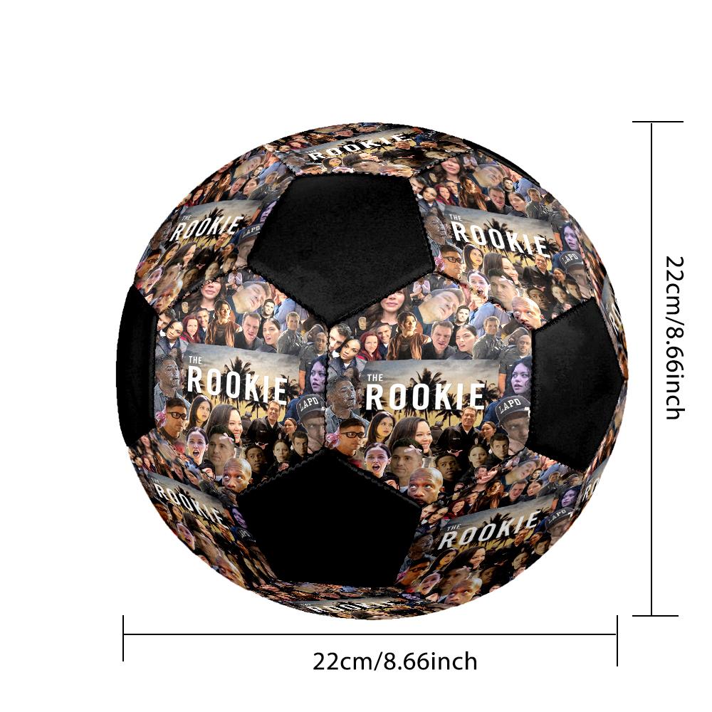 THE ROOKIE Indoor Soccer Ball Colorful Machine Stitched PVC Size 5 Team Training Competition Ready Durable High-Bounce Cool Sports Gift