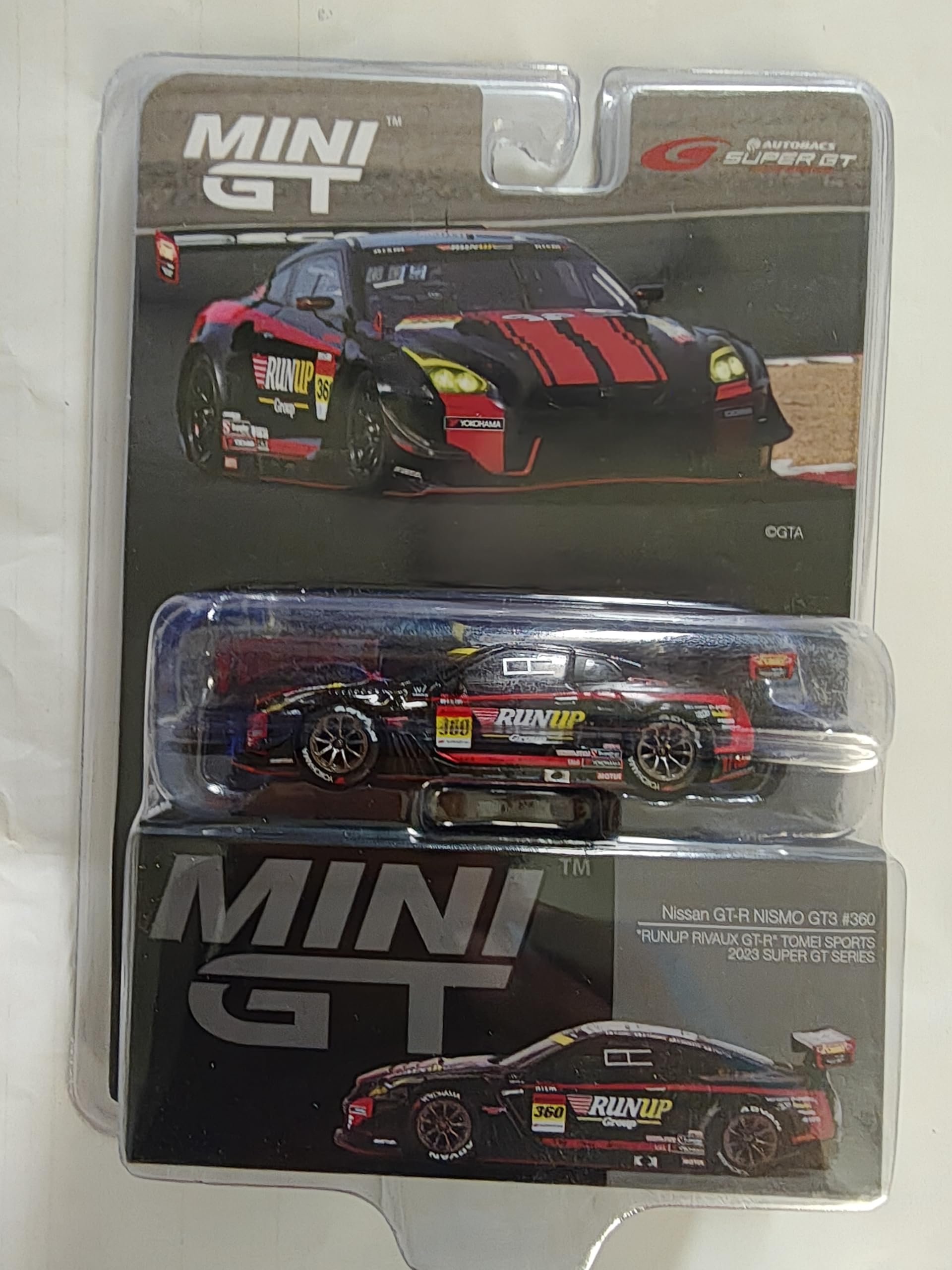 

MINI GT Масштаб Nissan Nismo GT300 Серия SUPER GT 2023 RUNUP RIVAUX TOMEI SPORTS Готовая модель 1/64 GT-R #360 GT-R (Левый руль)
