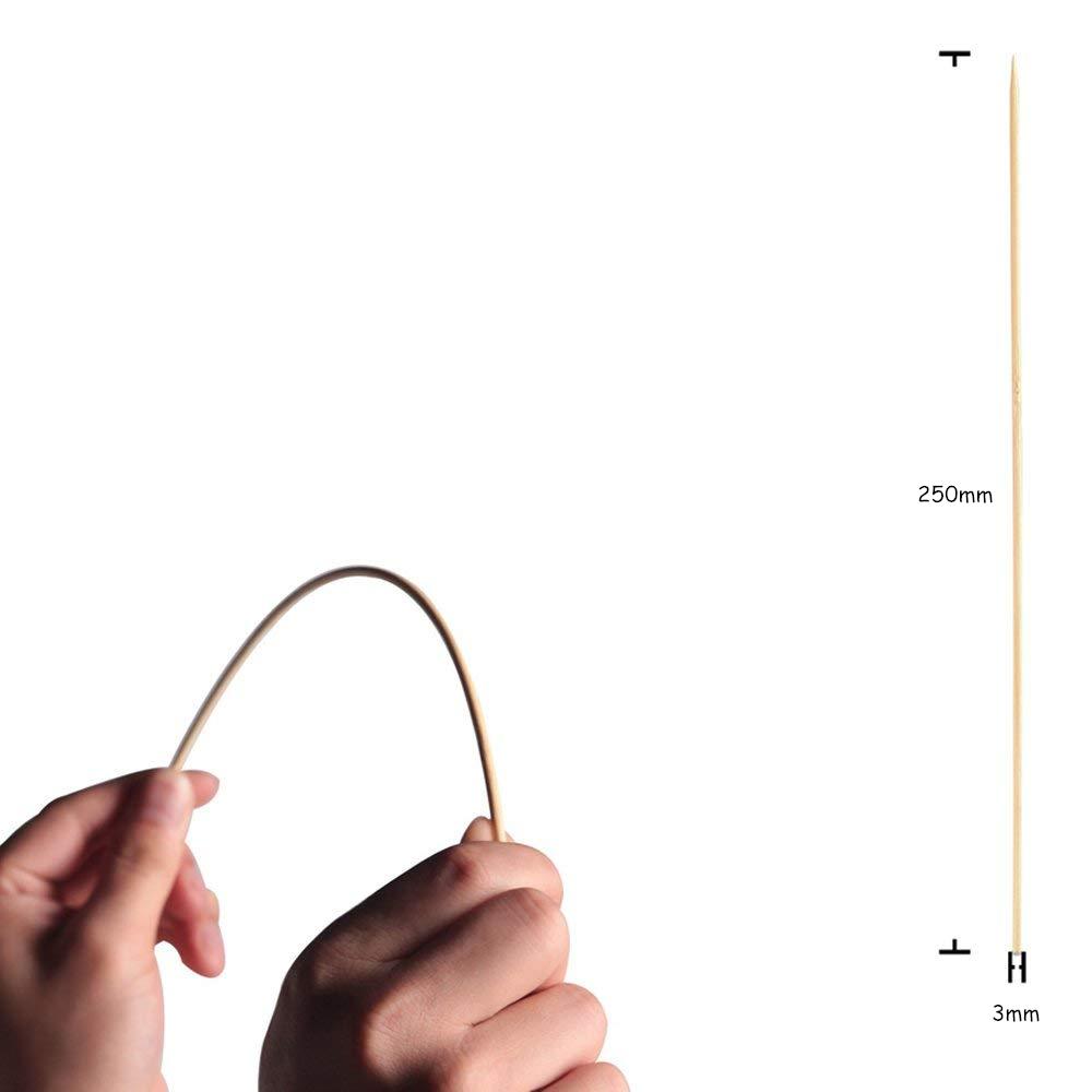 90 Pcs 25cm Natural Bamboo BBQ Skewers Bamboo Sticks BBQ Kabob Skewers For Grilling Appetiser Barbecue JT47