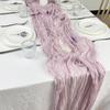 Rynkad tygbordslöpare för födelsedagsfester och bröllop - Voile Twist-dekoration