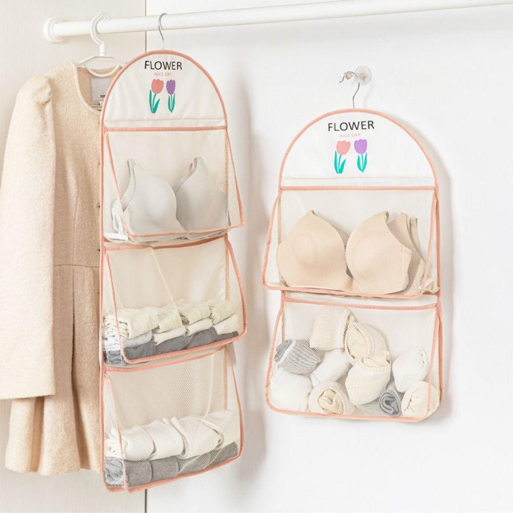 

Multi-layer Storage Mesh Bag Printed Closet Organiser New Mesh Hanging Bag 1
