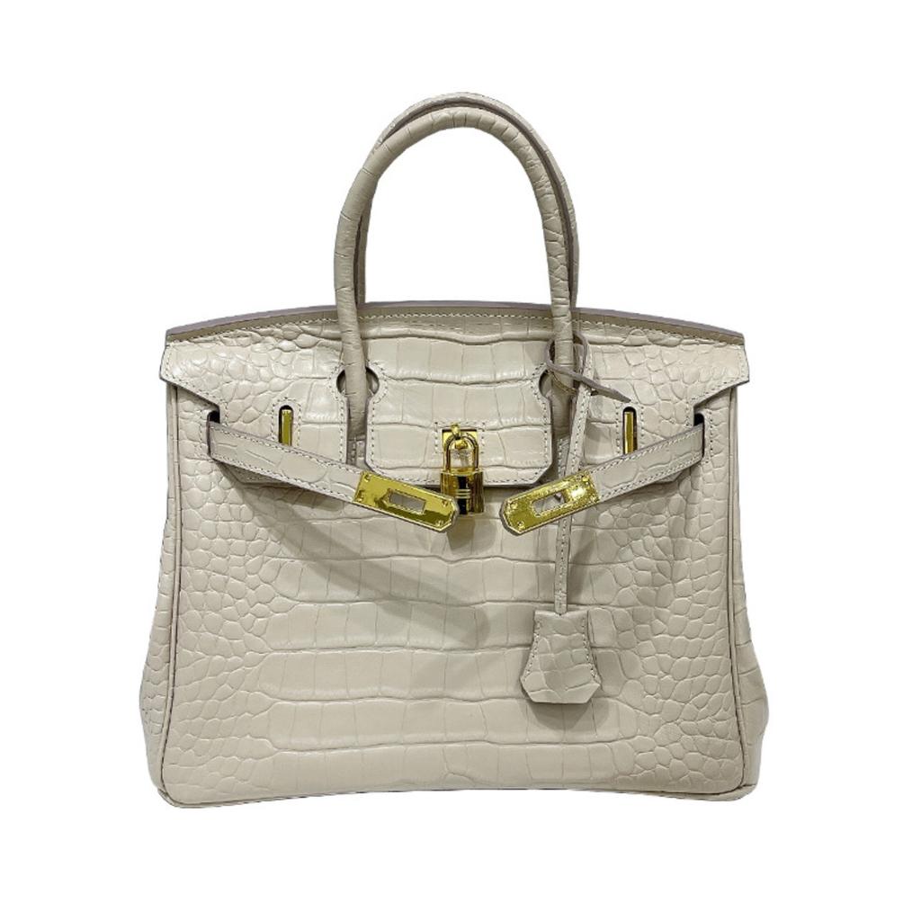 Platinum bag 30 inch crocodile pattern first layer cowhide genuine leather European and American foreign trade large-capacity hand bag cross-border