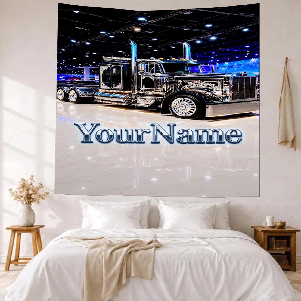 Kw Heavy Trucks Custom Your Name Wall Decor Tapestry Art For Pet Memorial Birthdaywedding Party Backdrop Family Gift