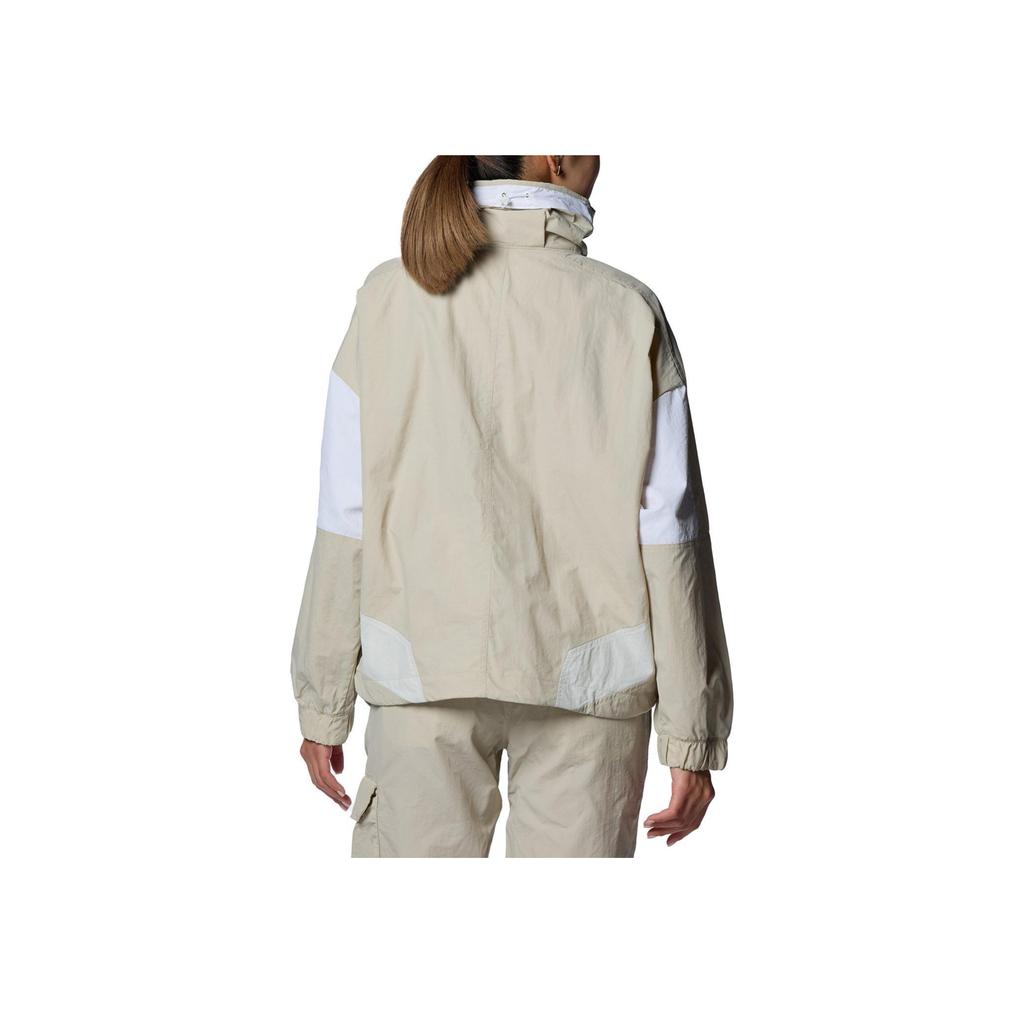 Under Armour Color Block Design Casual Pleated Woven Long Sleeve Vintage Jacket Women jackets Beige 1388065-280