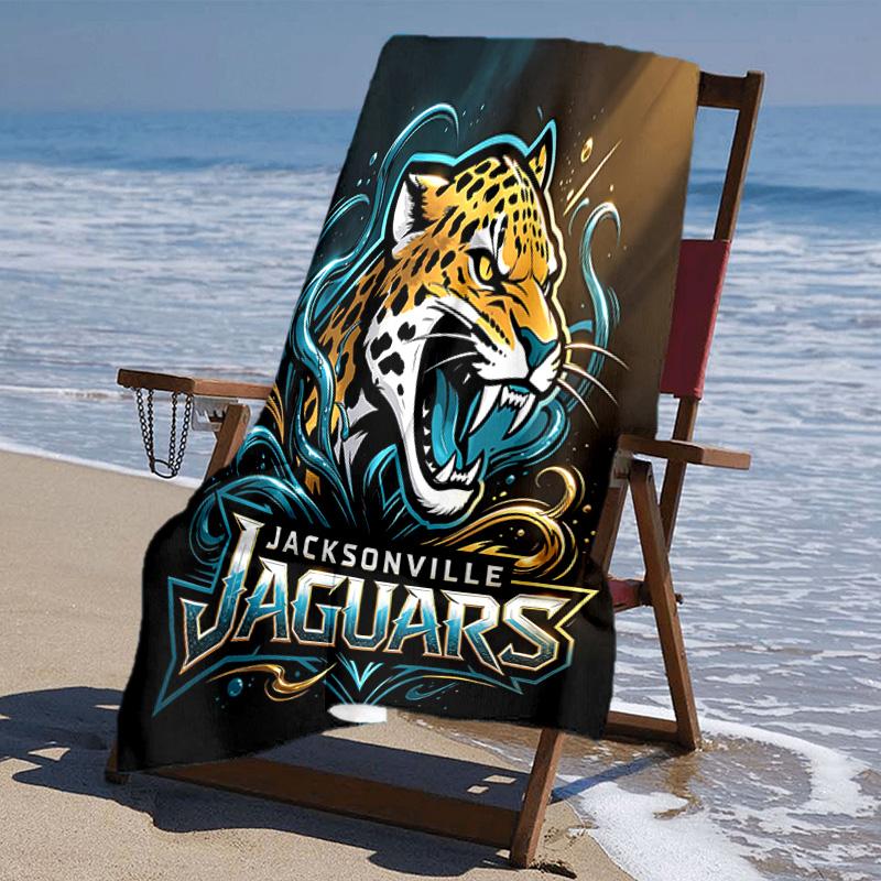 Proof Beach Towel with Jacksonville Jaguars Logo Pattern - Soft,absorbent,quick-drying,machine Washable - Perfect for Swimming,camping,bathing