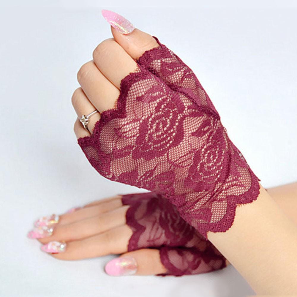 Элегантные аксессуары от солнца Кружевные ажурные свадебные перчатки
