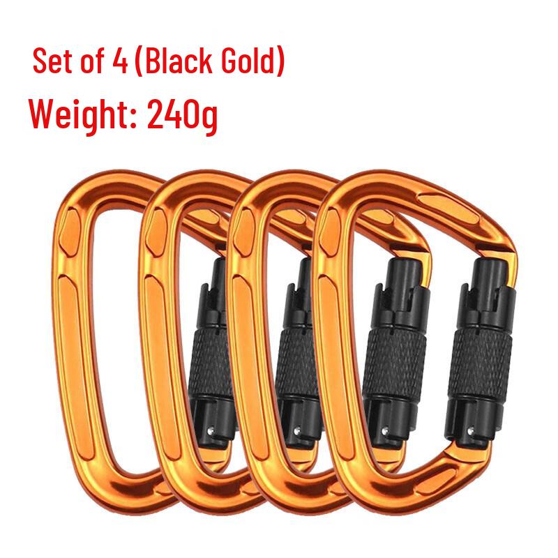 OLOMM Auto-Lock Multi-Function Quickdraw Carabiner 4-Pack