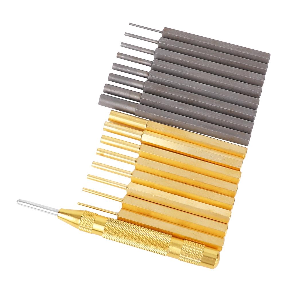 18pcs Professional Carbon Steel Brass Punch Tool Kit Set Leather Craft Hand Tool