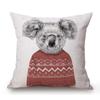 Nordic Black White Style Lovely Cute Animals Panda Tiger Lion Dog Cotton Linen Sofa Throw Pillow Case Home Decor Cushion Cover