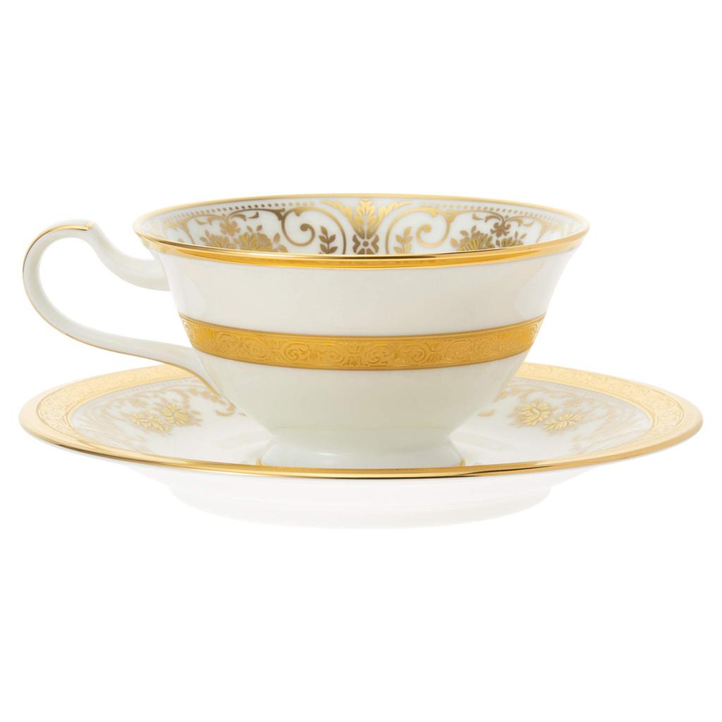 Noritake Georgian Palace Bone China Cup and Saucer (for Both Coffee and Tea), 220cc, T59587/4858