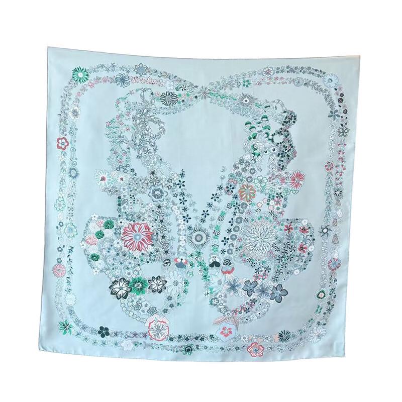 NINA SOLOR Floral Twill Silk Scarf