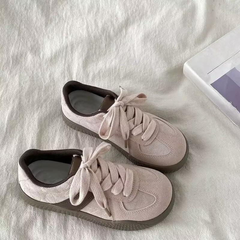 

Женская обувь на толстой подошве, дышащая и универсальная, низкие кроссовки, ретро, повседневные, спортивные 38 розовый