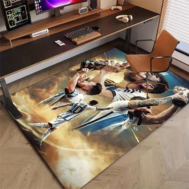 1pc M-Messi4 Design Printed Area Rug Carpet for Bedroom Living Room Home Decor Rugs Mat Non Slip Mat Rug for Bedside