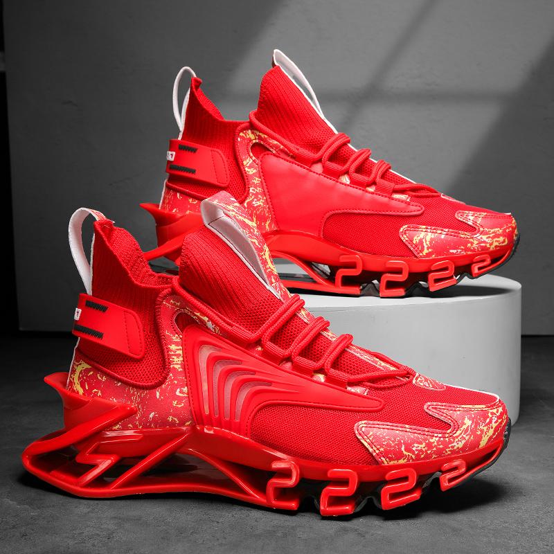 Men Sneakers Flying Woven Casual Sports All-match Men's Shoes Plus Size Shoes Shock Absorption TPU Sole Air 46