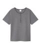 THE COLDEST MOMENT (W) Tcm Stripe Round Henley Neck T (Grey)