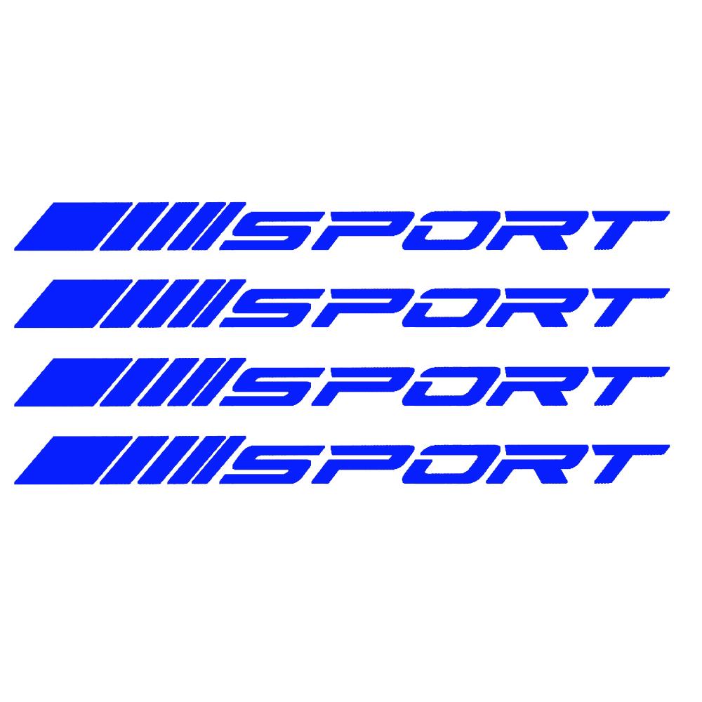 4PCS Racing SPORT Letter Car Stickers - Waterproof UV Resistant PET Vinyl Decal for Auto Wheel Rims Hub Tire Styling Decoration