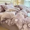 Sleep Grid Digital Printed Cotton Thickened Woolen Four Piece Set