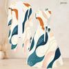 Women Plus Size Two Piece Set Printed 3 4 Sleeve Open Cardigan Sleeveless Round Neck Tie Waist Flared Dress