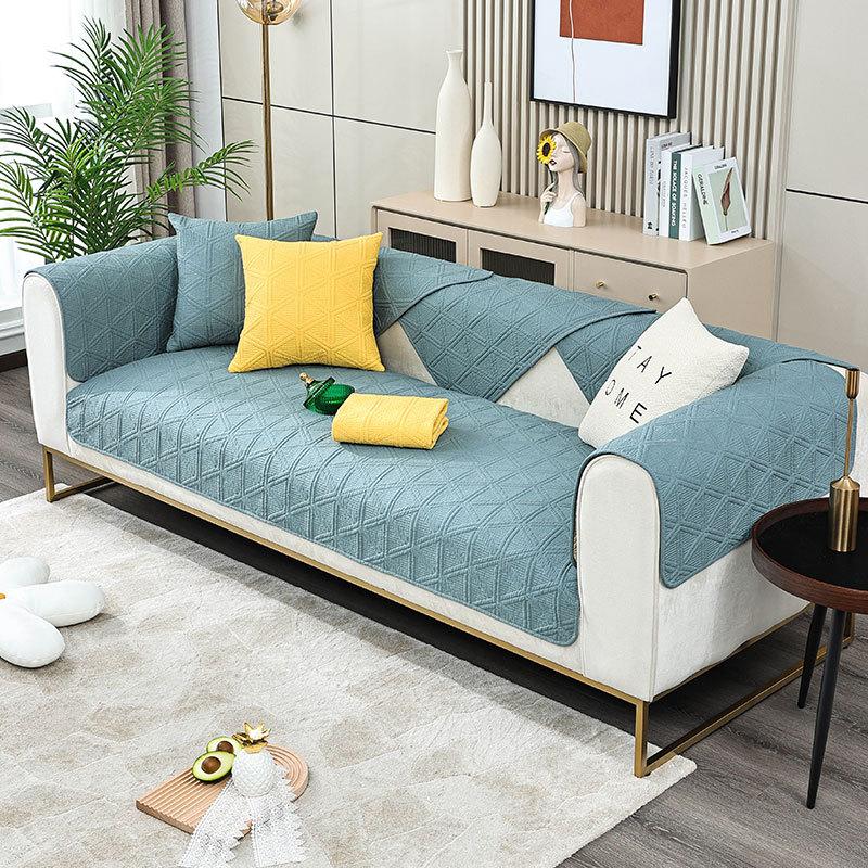 Сплошной цвет минималистичный диван-полотенце сезонный универсальный стеганый — фото 4