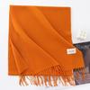 New Solid Color Maillard Imitation Cashmere Scarf for Women Autumn and Winter High End Simple Warm Shawl