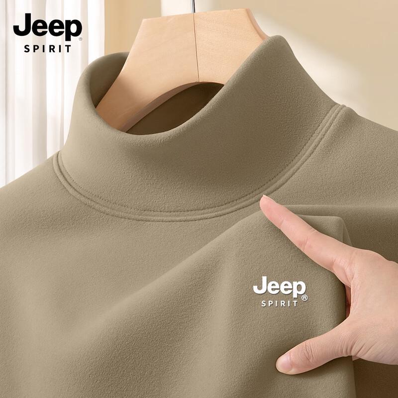 JEEP SPIRIT Men s Half-High Collar Thermal T-Shirt L