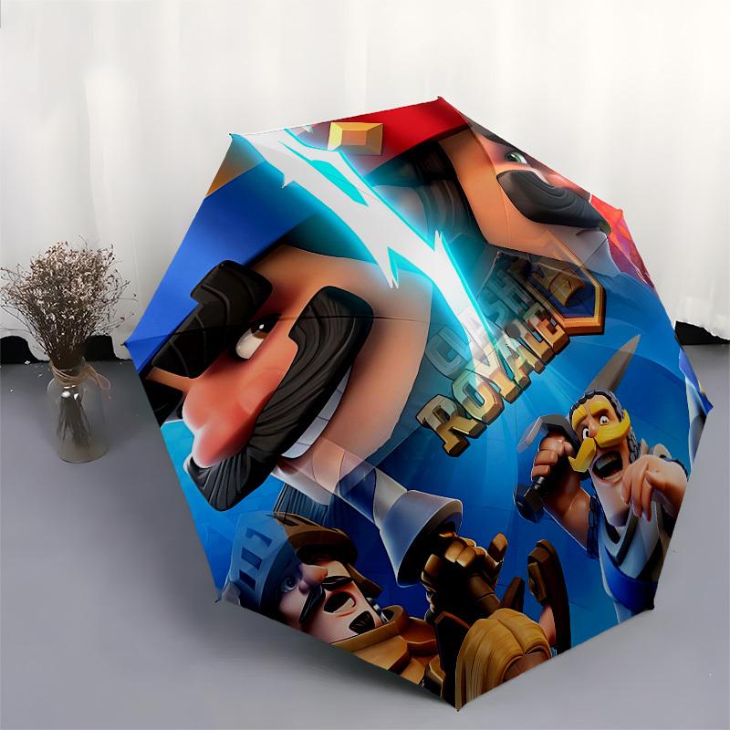 Clash Royale, Royal Battle Automatic Opening and Closing, 8 Rib Structure Portable Umbrella, Suitable for Men and Women In All Seasons Perf
