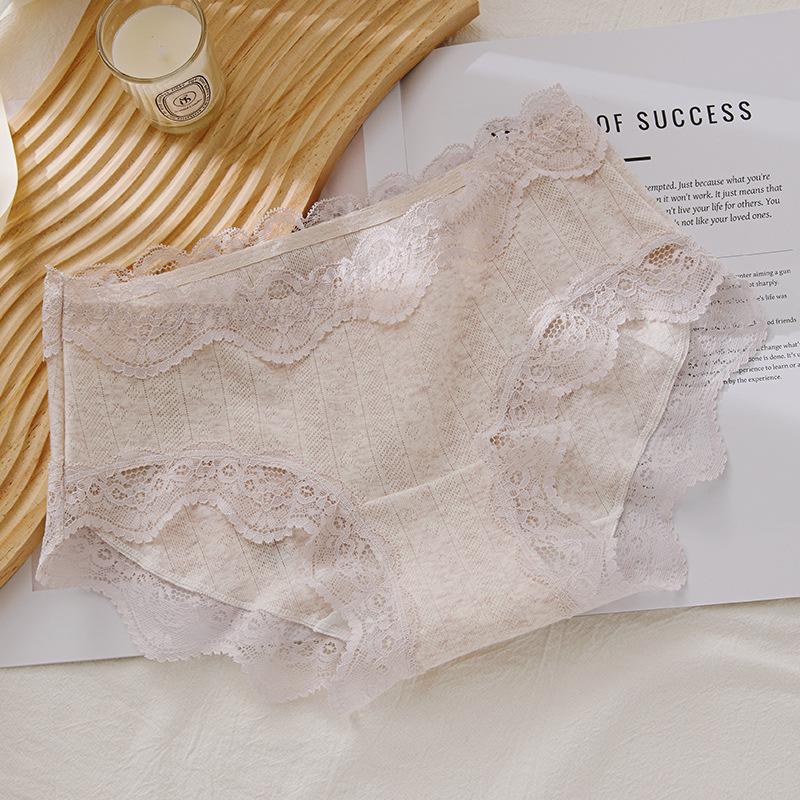 Ladies Spring and Summer New Sexy Lace Extended Crotch Waist Triangle Briefs