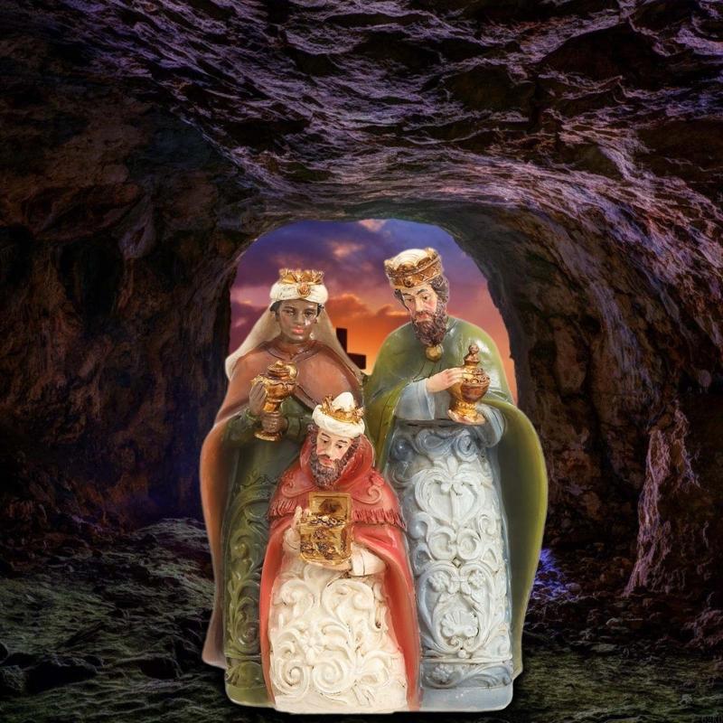 62KD Christmas Nativity Scene Holy Family Figurine Home Decors Centerpieces Figurine