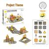 Magnetic Building Blocks & Electric Track Car City Set: Stained Glass Educational Toy for Kids