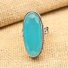 Blue Chalcedony Gemstone 925 Sterling Silver Handmade Antique Jewelry Gift For Mother