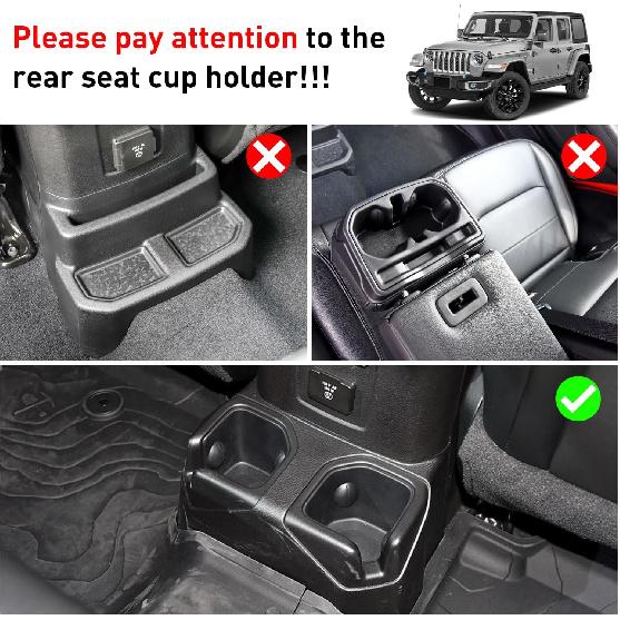 Cup Holder Coaster For Wrangler JL JLU 2018-2024 2025 Wrangler Accessories Gladiator JT -2025 Silicone Cup Erts Interior Mats Pad (Red Trim, 4-Pcs