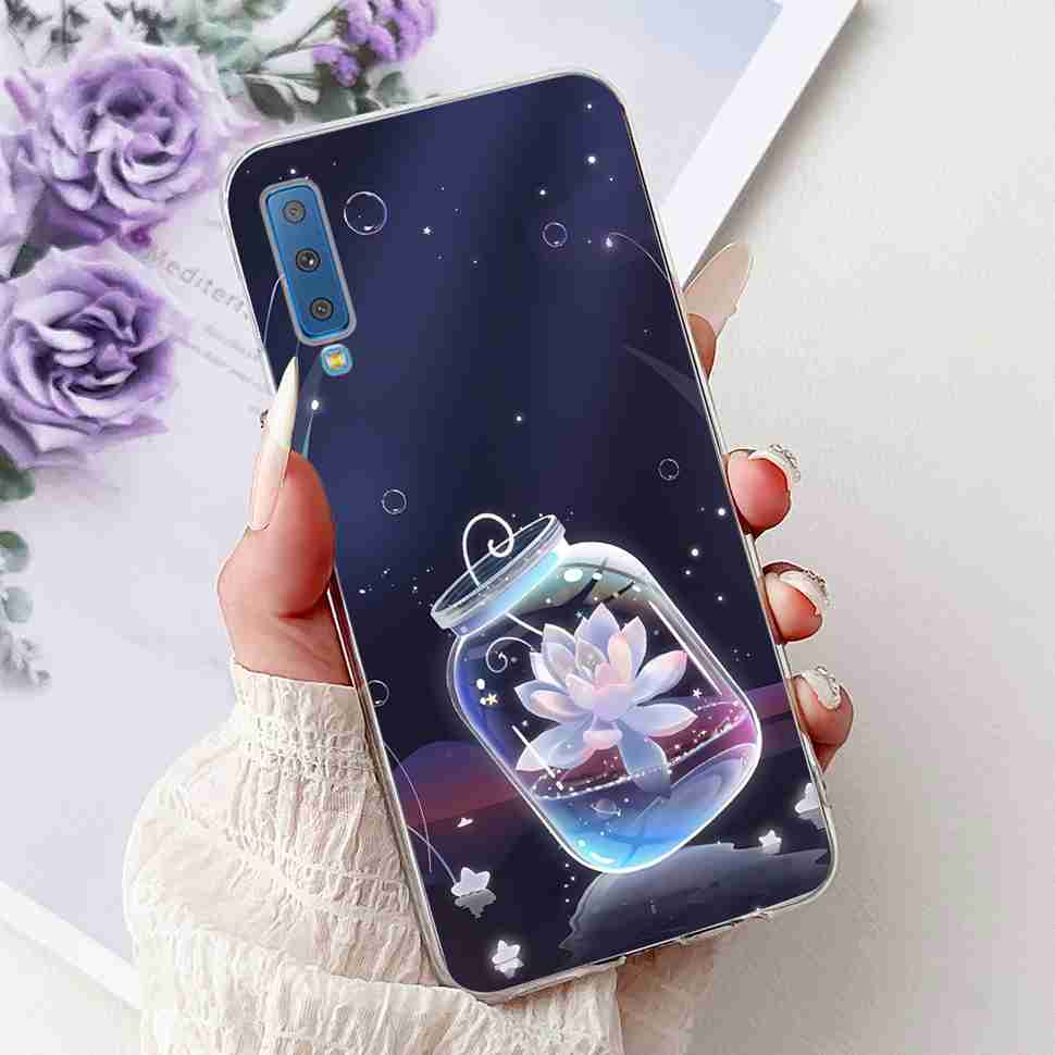 For Samsung Galaxy A7 2018 Case SM-A750F Fashion Colorful Butterfly Soft Silicone Cover For Samsung a7 A7 2018 6.0" Cases Bumper