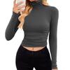 Autumn Women's Slim-fit Fashion Pure Desire Style High-neck Bottoming 2025 New High-end Tight-fitting Blouse Long-sleeved 8395