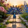 3D Iron Peacock Floor Ornament for Garden, Balcony, Home Decor - Light Luxury Creative Landscape Craft