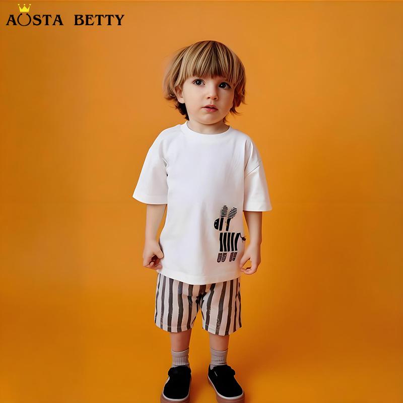 

Summer Boys Fashion Print T-shirt & Shorts 2-Piece Set 6Y