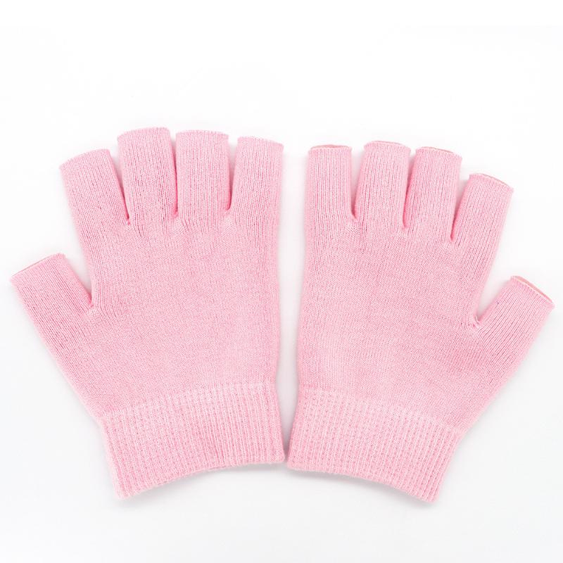 Reusable Cotton Gel Half-Finger Gloves For Deep Moisturizing Care Overnight Repair Treatment For Dry Cracked Hands Care Tool
