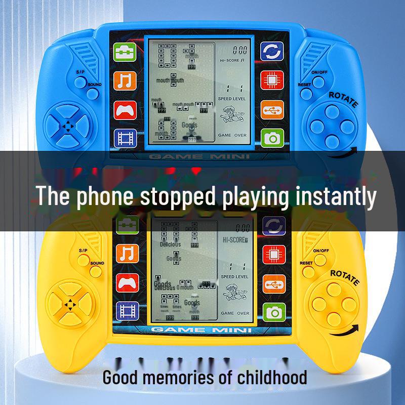 Consolă de jocuri portabilă Tetris nostalgică clasică cu ecran mare - jucărie educațională creativă pentru copii