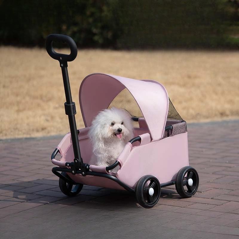 Kleiner Haustierkinderwagen für Hunde Katzen Teddybären Outdoor-Aktivitäten Leicht und faltbar Autozubehör