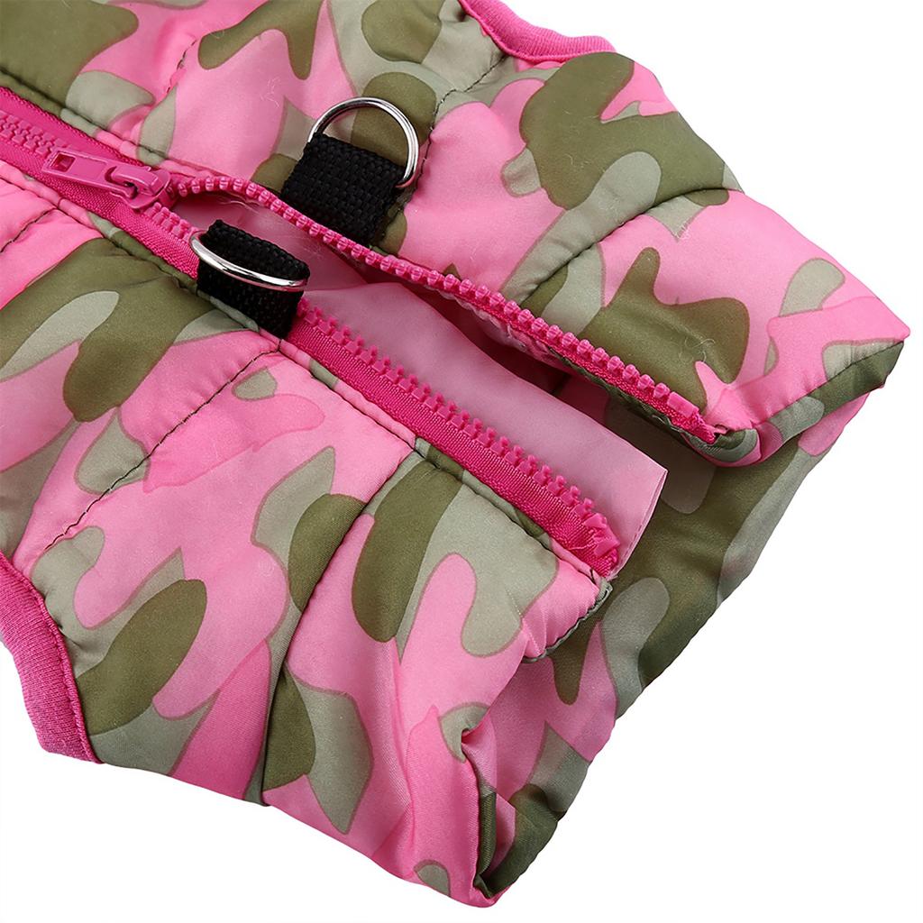4Colors Pet Jacket Camouflage Bowknot Winter Fall Warm Cotton Cat Dog Clothes Apparel Costumes
