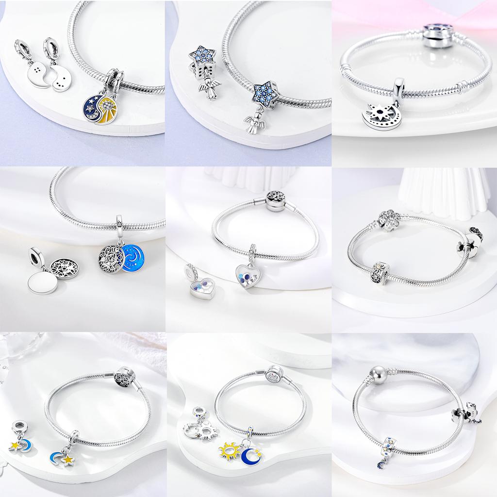 Kupfer Blaumond Glühwürmchen Dekorativer Anhänger Charm Kompatibel Mit Original Armband Armband Charm Perlenkette Diy Damen Schmuckstück