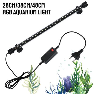 Podvodné světlo do akvária Akvarijní ponorná lampa EU zástrčka AC 90~260V RGB 28/38/48cm Vodotěsné