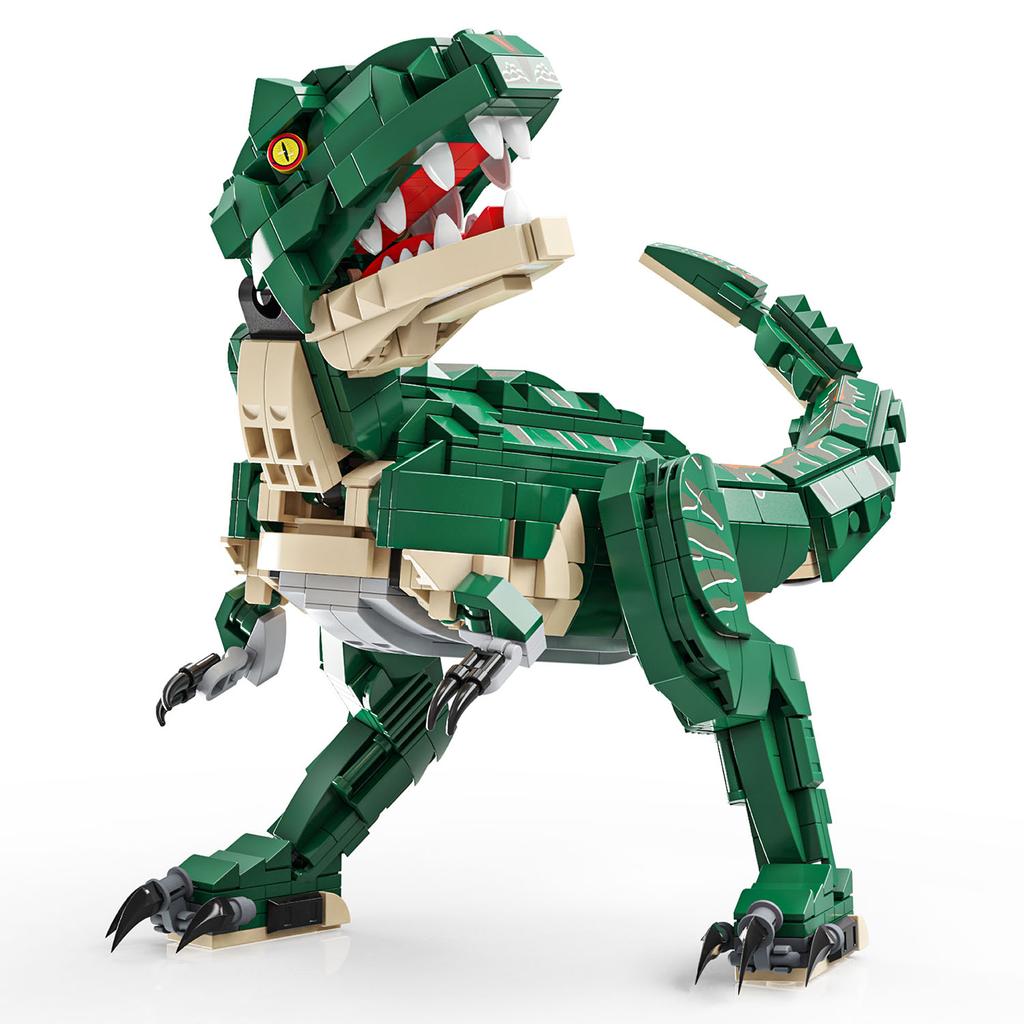Non-Toxic 861Pcs Green Dinosaur Building Blocks Toys Model Tyrannosaurus Rex Assemble Puzzle Bricks Toy Sets For Kid Ornament Gifts