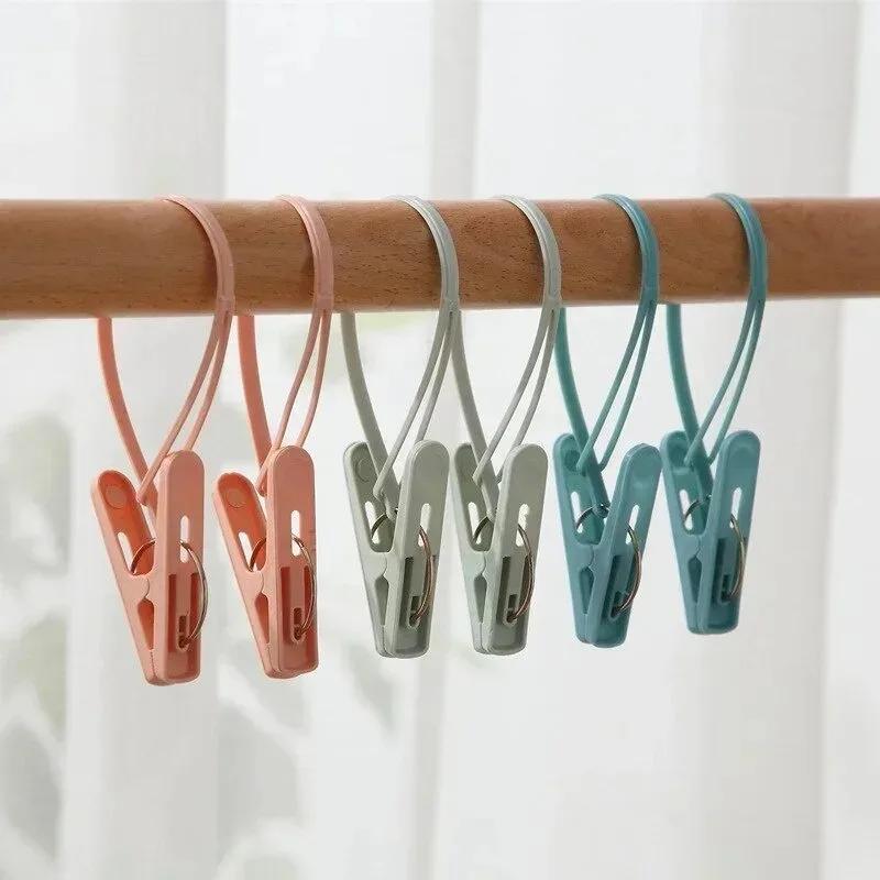 12/24pcs Clothes Pin Windproof Clothespins Travel Drying Clip Towel Socks Drying Clip Clothes Peg Plastic Clothespins Household