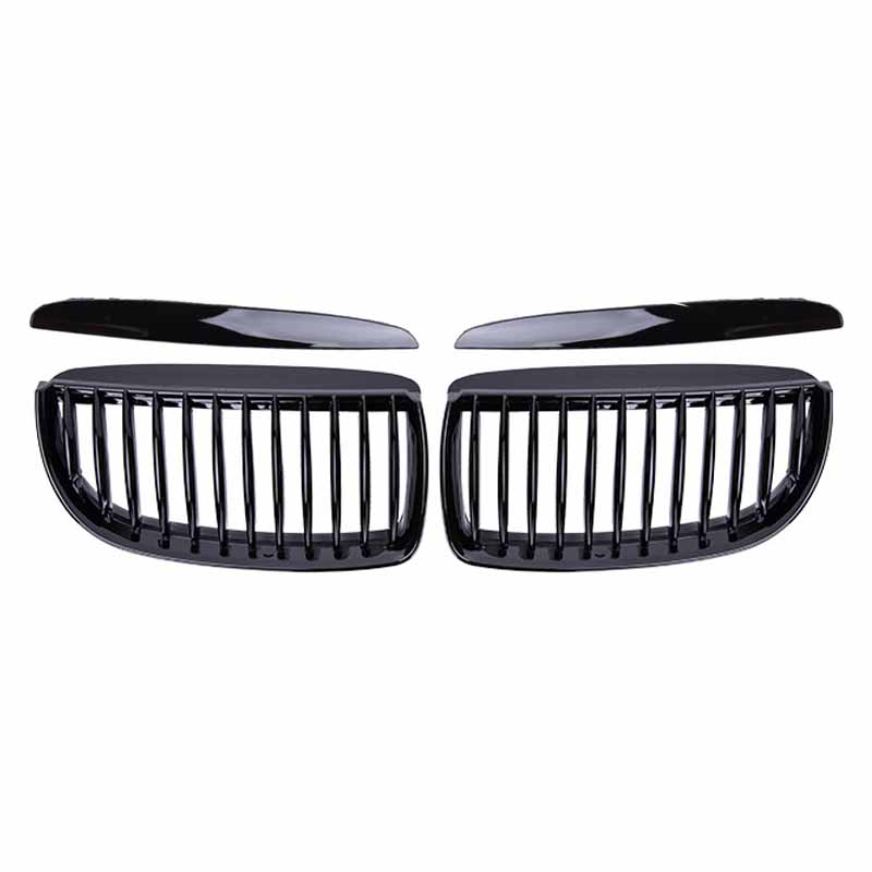 Car Front Bumper Grilles for BMW E90 E91 3 Series 323I 328I 335I 330I 325I 05-08 ABS Pulleco Grille Racing Grill Gloss Black