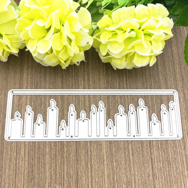 Viele Kerzen haben Design-Muster, Metall-Stanzformen, DIY, Scrapbooking, Prägeschablone, Papier-Bastel-Album-Vorlage