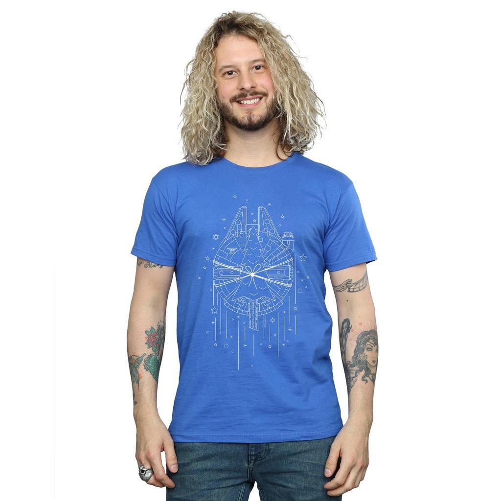 Star Wars Mens Millennium Falcon Christmas Tree Delivery T-Shirt