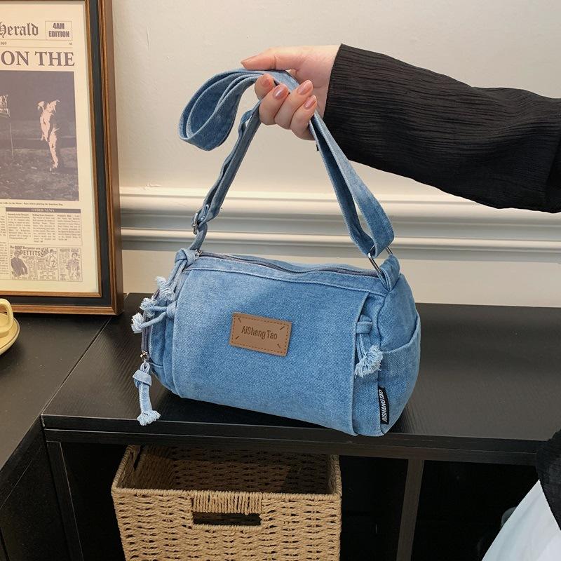 Bolso de Hombro Único Estilo Hong Kong Retro y Sencillo para Uso Casual de Estudiante, Bolso Cruzado